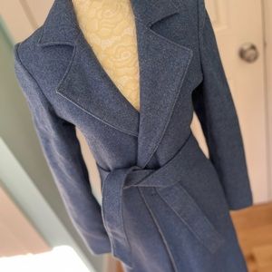 Knee length wrap coat